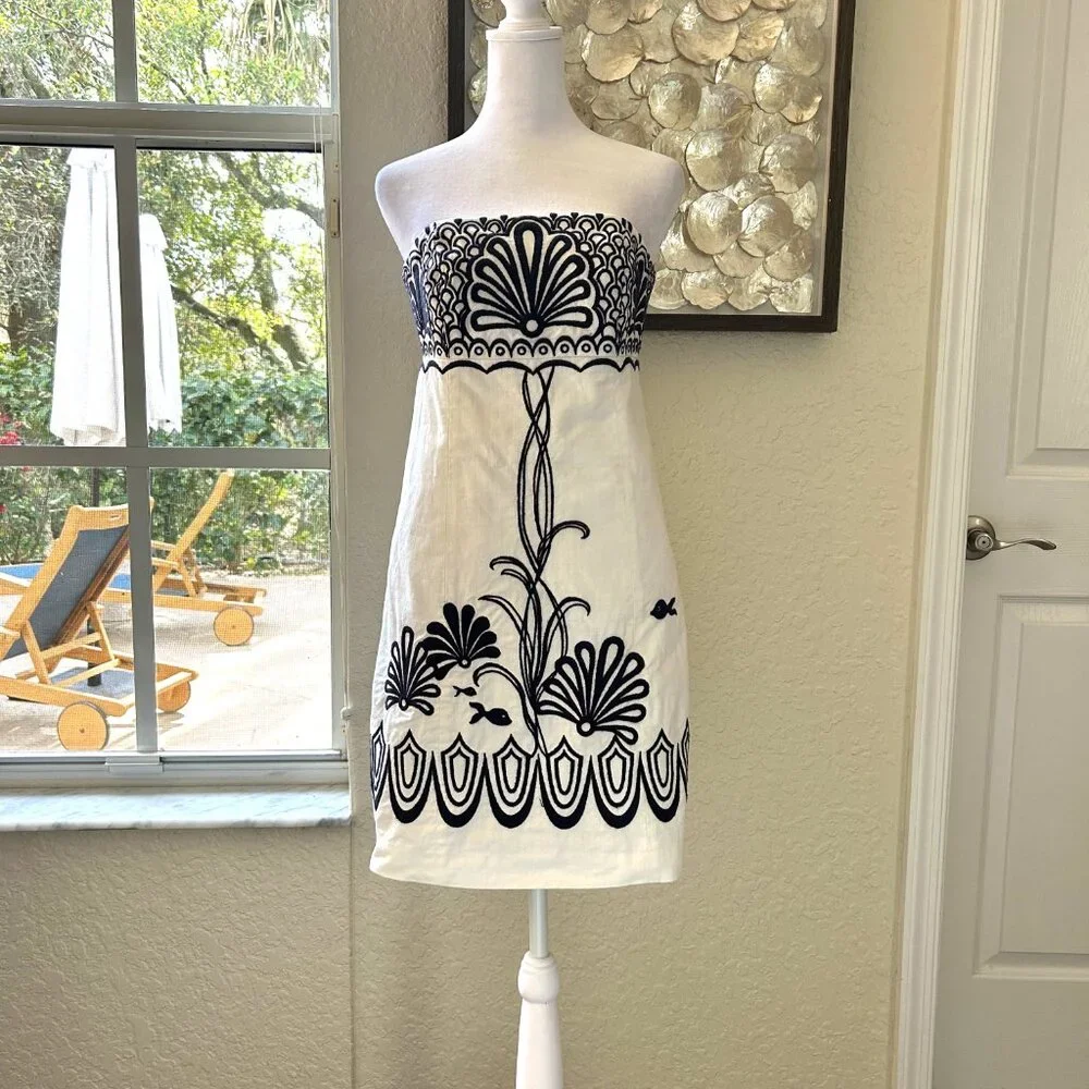 Lilly Pulitzer Fly Me To The Sea Strapless Dress - Picture 1 of 5